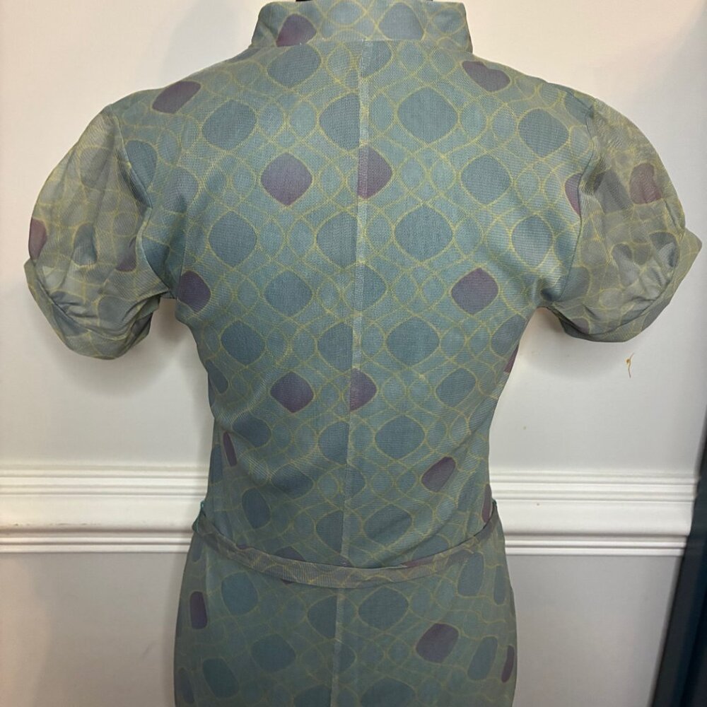Weston Wear Short Sleeve Summer Dress, Size Medium, Shades of Blue and Green - Picture 6 of 8